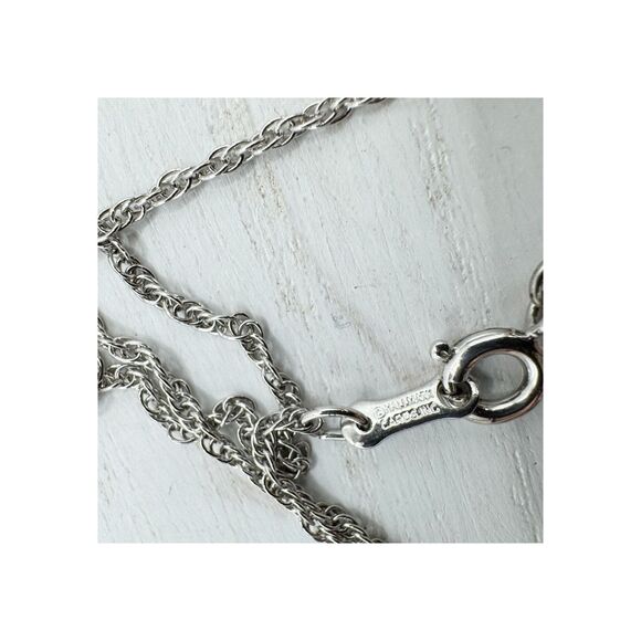 Vtg Crystal Glass Intaglio Cameo Lady Pendant Hallmark Cards Inc Rope Necklace - Picture 10 of 13